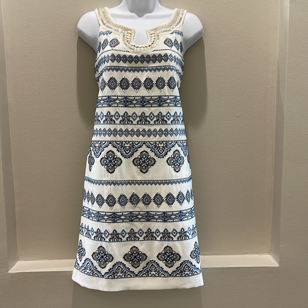 White House Black Market embroidered beaded dress
